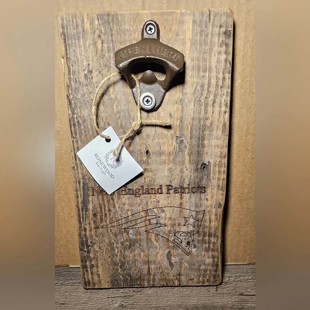 Engraved New England Patriots Wall Mounted Bottle Opener NWT‎